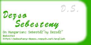 dezso sebesteny business card